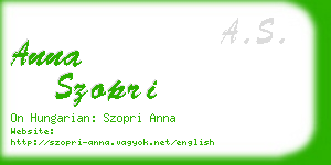 anna szopri business card